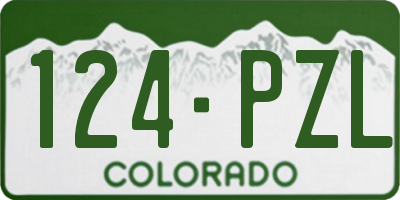 CO license plate 124PZL