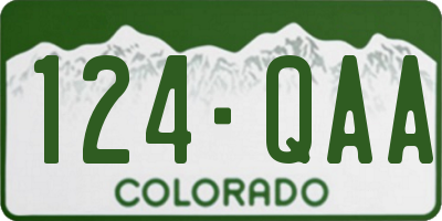 CO license plate 124QAA