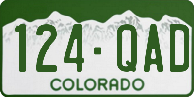 CO license plate 124QAD