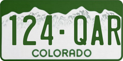 CO license plate 124QAR