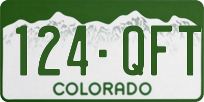 CO license plate 124QFT