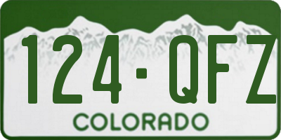 CO license plate 124QFZ