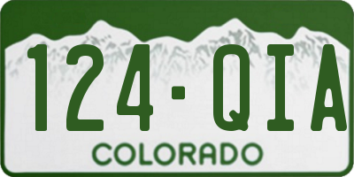 CO license plate 124QIA