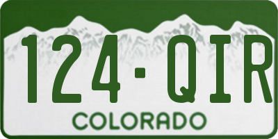 CO license plate 124QIR
