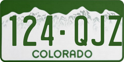 CO license plate 124QJZ