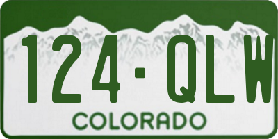CO license plate 124QLW