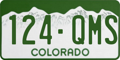CO license plate 124QMS