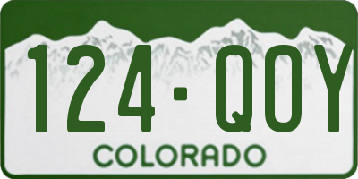 CO license plate 124QOY