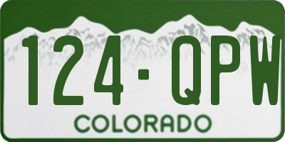CO license plate 124QPW