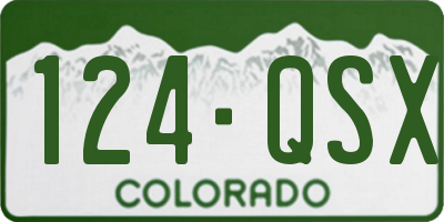 CO license plate 124QSX