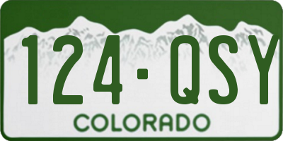 CO license plate 124QSY