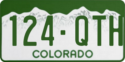 CO license plate 124QTH