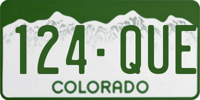 CO license plate 124QUE