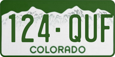 CO license plate 124QUF