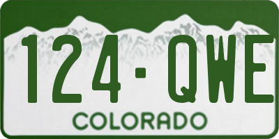 CO license plate 124QWE
