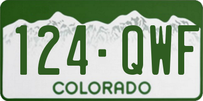 CO license plate 124QWF