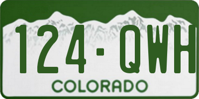 CO license plate 124QWH