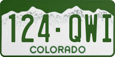 CO license plate 124QWI