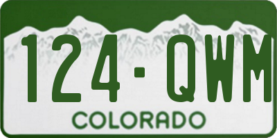 CO license plate 124QWM