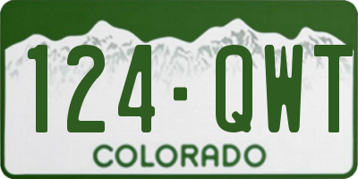 CO license plate 124QWT