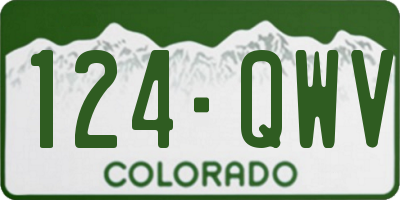 CO license plate 124QWV