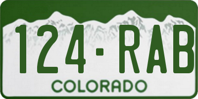 CO license plate 124RAB