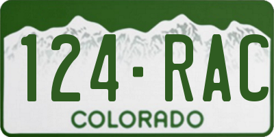 CO license plate 124RAC