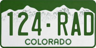 CO license plate 124RAD