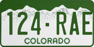 CO license plate 124RAE