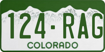 CO license plate 124RAG