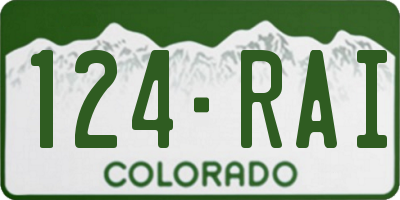 CO license plate 124RAI