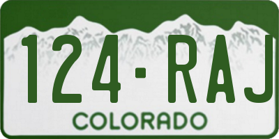 CO license plate 124RAJ