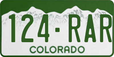 CO license plate 124RAR