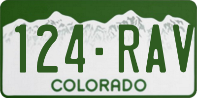 CO license plate 124RAV