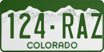 CO license plate 124RAZ