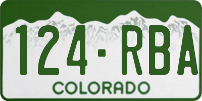 CO license plate 124RBA