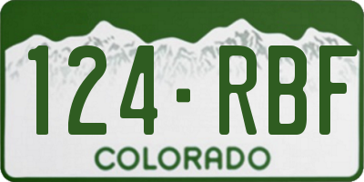 CO license plate 124RBF