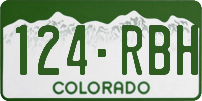 CO license plate 124RBH
