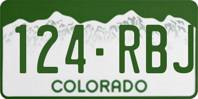 CO license plate 124RBJ