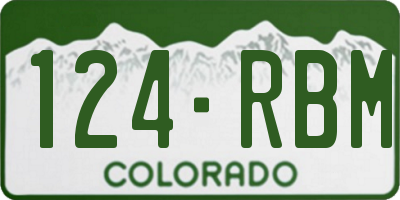 CO license plate 124RBM