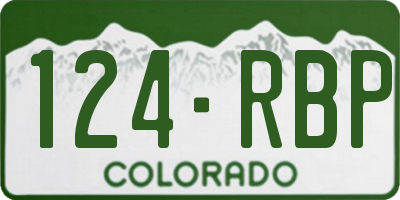CO license plate 124RBP