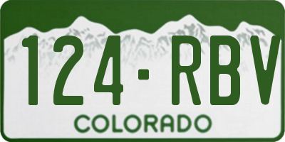 CO license plate 124RBV