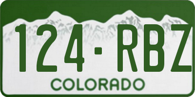 CO license plate 124RBZ