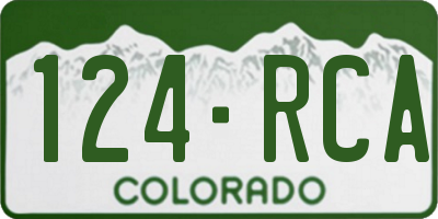 CO license plate 124RCA