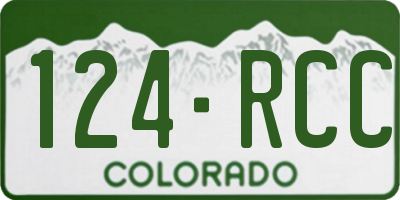 CO license plate 124RCC