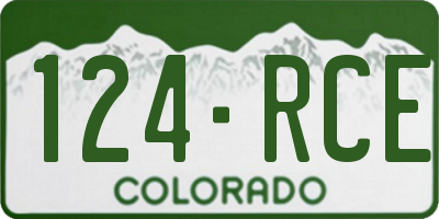 CO license plate 124RCE