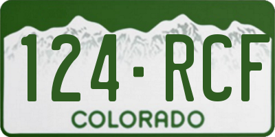 CO license plate 124RCF