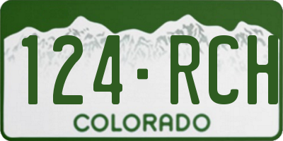 CO license plate 124RCH