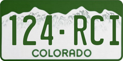 CO license plate 124RCI