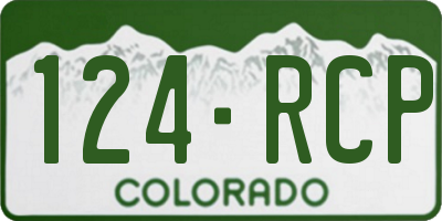 CO license plate 124RCP
